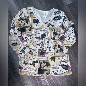 Women's Jess and Jane 3/4 Sleeve Wine Shirt